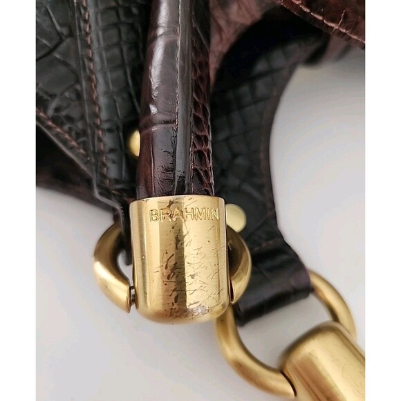 BRAHMIN Elisa Satchel  EUC - Anthracite - Beautiful Color! Scuffs SEE - Picture 14 of 16